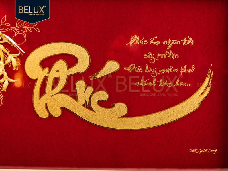 Tranh Chữ Phúc Dát Vàng 24k - 50x36cm